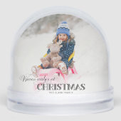 Fun Custom Christmas Typography Photo Snow Globe Sneeuwbol (Voorkant)
