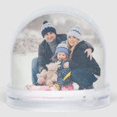 Fun Custom Christmas Typography Photo Snow Globe Sneeuwbol (Achterkant)
