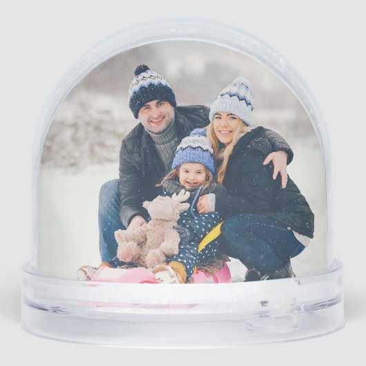 Fun Custom Christmas Typography Photo Snow Globe Sneeuwbol (Achterkant)