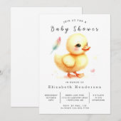 Fun Custom Duck Baby shower Kaart (Voorkant / Achterkant)
