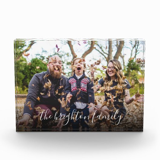 Fun Custom Familienaam Fotoblokken (Voorkant)