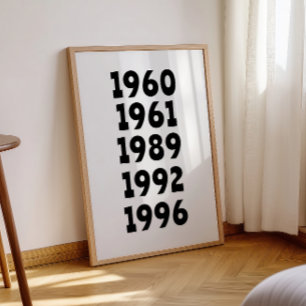 Fun Custom Family 5 Geboortejaar Sign Poster Gift