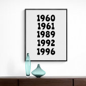 Fun Custom Family 5 Geboortejaar Sign Poster Gift