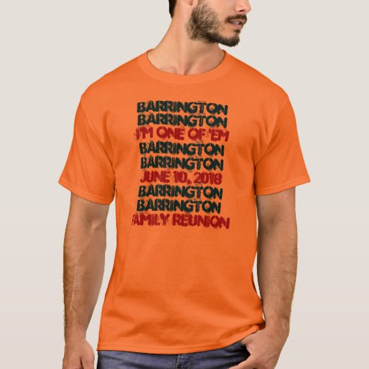 Fun Custom Family Reunion Oranje en Black B003 T-shirt (Voorkant)