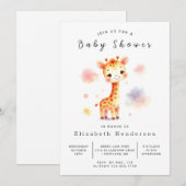 Fun Custom Giraffe Baby shower Kaart (Voorkant / Achterkant)