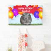 Fun Custom Happy Birthday Balloons Gray Guinee Pig Spandoek (Insitu)