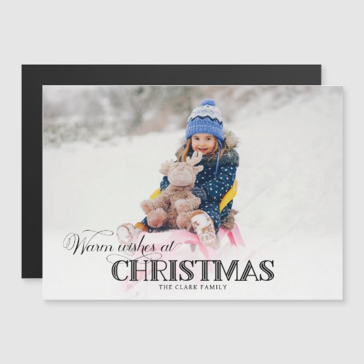 Fun Custom Kerstmis Typografie Foto (Voorkant / Achterkant)