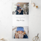Fun Custom Kerstmis Typografie Foto Drieluik Wenskaart (Binnen)