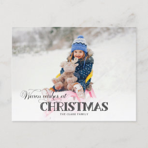 Fun Custom Kerstmis Typografie Foto Feestdagenkaart