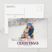 Fun Custom Kerstmis Typografie Foto Feestdagenkaart (Voorkant / Achterkant)