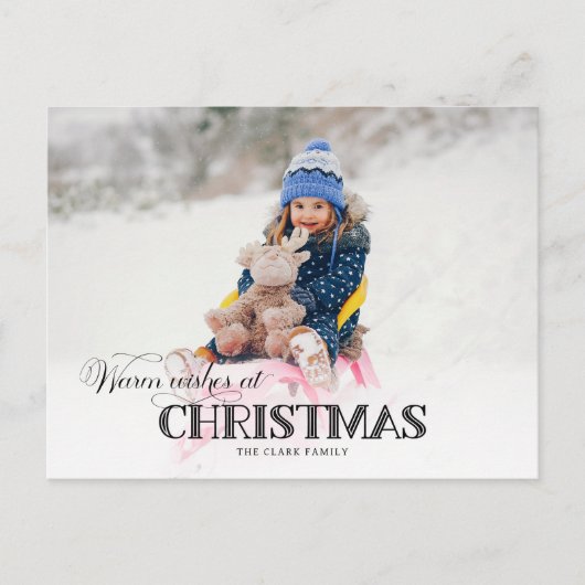 Fun Custom Kerstmis Typografie Foto Feestdagenkaart (Voorkant)