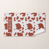 Fun Custom Name Ayrshire Koe Animal Print Patroon Bad Handdoek (Handdoek)