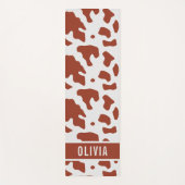 Fun Custom Name Ayrshire Koe Animal Print Patroon Yogamat (Voorkant)