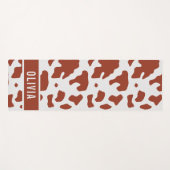 Fun Custom Name Ayrshire Koe Animal Print Patroon Yogamat (Voorkant (horizontaal))