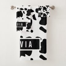 Fun Custom Name Holstein Koe Animal Print Patroon