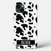 Fun Custom Name Holstein Koe Animal Print Patroon Case-Mate iPhone Case (Achterkant)