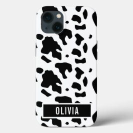 Fun Custom Name Holstein Koe Animal Print Patroon Case-Mate iPhone Case