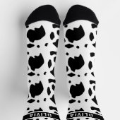 Fun Custom Name Holstein Koe Animal Print Patroon Sokken (Top)