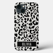 Fun Custom Name Snow Leopard Animal Print Patroon Case-Mate iPhone Case (Achterkant)
