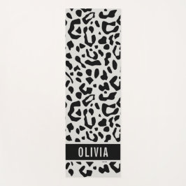 Fun Custom Name Snow Leopard Animal Print Patroon Yogamat