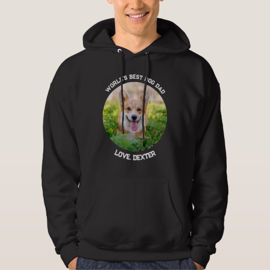 Fun Custom Pet Photo Circle Best Dog Dad World Hoodie (Voorkant)