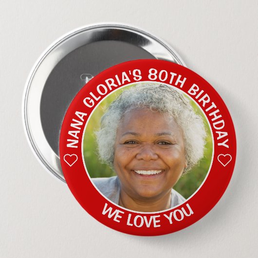 Fun Custom Photo Birthday Party Favor Ronde Button 4,0 Cm (Voorkant /achterkant)