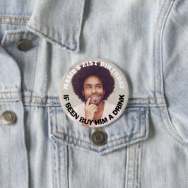 Fun Custom Photo Birthday Party Favor Ronde Button 7,6 Cm