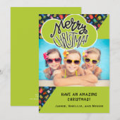 Fun Custom Photo Children's Kerstmis Feestdagenkaart (Voorkant / Achterkant)