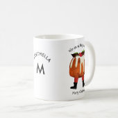 Fun Custom Pudding Merry-kerstmonogram Koffiemok (Voorkant rechts)