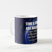 Fun Custom TIME AND SPACE family science quote Koffiemok (Voorkant links)