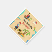 Fun Custom Treasure Map Boy Pirate Birthday Party Servet (Hoek)