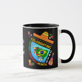 Fun Custom Vieren HISPANIC HERITAGE MAAND Mok