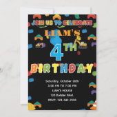 Fun Customizable Construction Birthday Invitation Kaart (Voorkant)