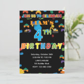 Fun Customizable Construction Birthday Invitation Kaart (Staand voorkant)
