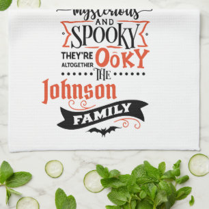 Fun Cute Add Name Spooky Halloween Kitchen Towel Theedoek