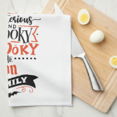 Fun Cute Add Name Spooky Halloween Kitchen Towel Theedoek (Quarter Fold)