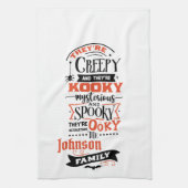 Fun Cute Add Name Spooky Halloween Kitchen Towel Theedoek (Verticaal)