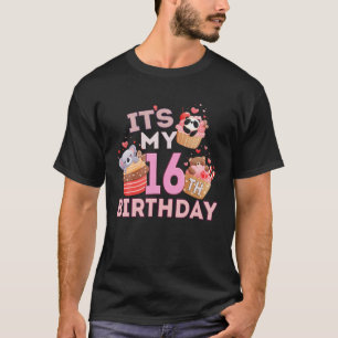 Fun Cute Animal Cupcake is 16e verjaardag voor G T-shirt