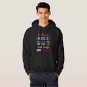 Fun Cute Autism Rocks Rolls Spins Flaps &amp Twirl Hoodie (Voorkant volledig)
