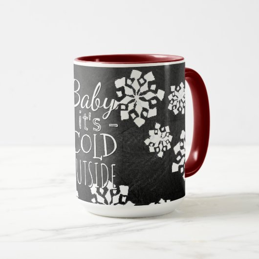 Fun Cute Baby its koude buitenste alkboard Mok (Voorkant rechts)