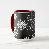 Fun Cute Baby its koude buitenste alkboard Mok (Voorkant links)