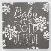 Fun Cute Baby its koude buitenste alkboard Stenen Onderzetter (Voorkant)