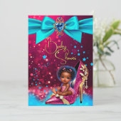 Fun Cute Baby Shower Girl Pink Blue Baby Shoe Kaart (Staand voorkant)