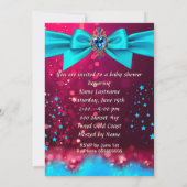 Fun Cute Baby Shower Girl Pink Blue Baby Shoe Kaart (Achterkant)