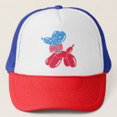 Fun Cute Balloon Dog 4th of July Trucker Pet (Voorkant)