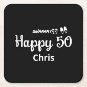 Fun Cute Black White Surprise 50th Birthday Party Kartonnen Onderzetters (Voorkant)