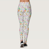 Fun Cute Botanical Colorful Floral Pattern Leggings (Achterkant)