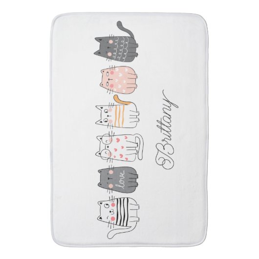 Fun Cute Cat Drazy Crazy Cat Lady Home Badmat (Voorkant Verticaal)