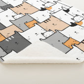 Fun Cute Cat Kitten Pet Animals Cartoon Art Sherpa Deken (3/4)