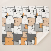 Fun Cute Cat Kitten Pet Animals Cartoon Art Sherpa Deken (Voorkant (horizontaal))